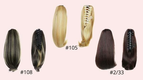 Short Straight Synthetic Claw Clip in Ponytail - Image 4