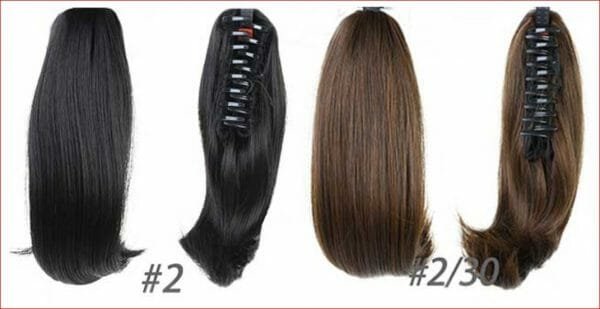 Short Straight Synthetic Claw Clip in Ponytail - Image 5