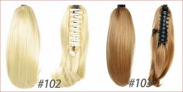 Short Straight Synthetic Claw Clip in Ponytail - Image 6