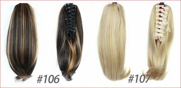 Short Straight Synthetic Claw Clip in Ponytail - Image 7