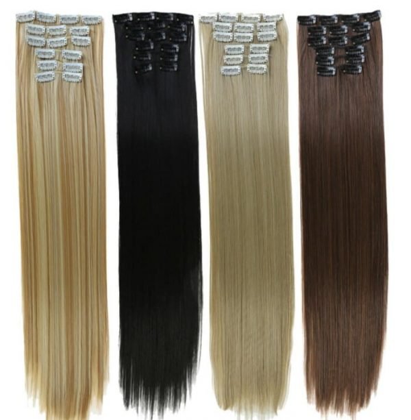 Long Straight Synthetic Clip in Hair Extension - Image 2