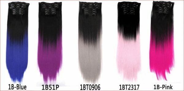 22-Inch Long Straight Synthetic Clip In Hair Extension - Image 3