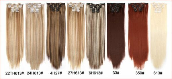22-Inch Long Straight Synthetic Clip In Hair Extension - Image 4