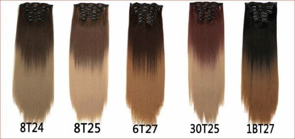 22-Inch Long Straight Synthetic Clip In Hair Extension - Image 6