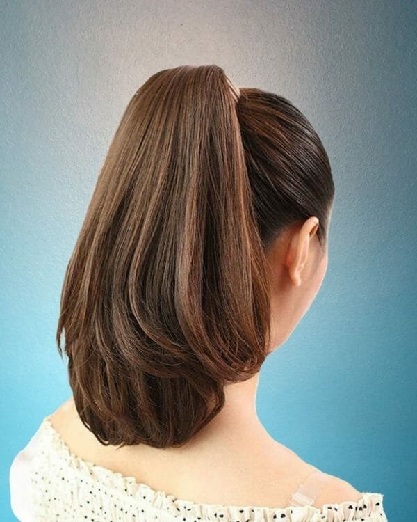 Short Straight Synthetic Claw Clip in Ponytail - Image 8