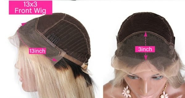 Black Synthetic Straight Lace Front Pre Plucked Wig - Image 5