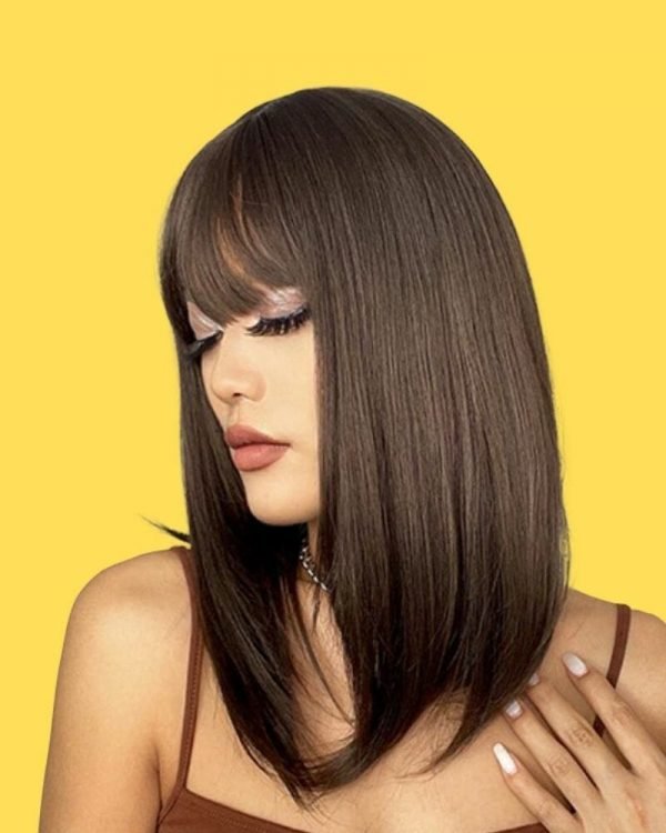 Synthetic Straight Layered Wigs with Bangs - Image 2